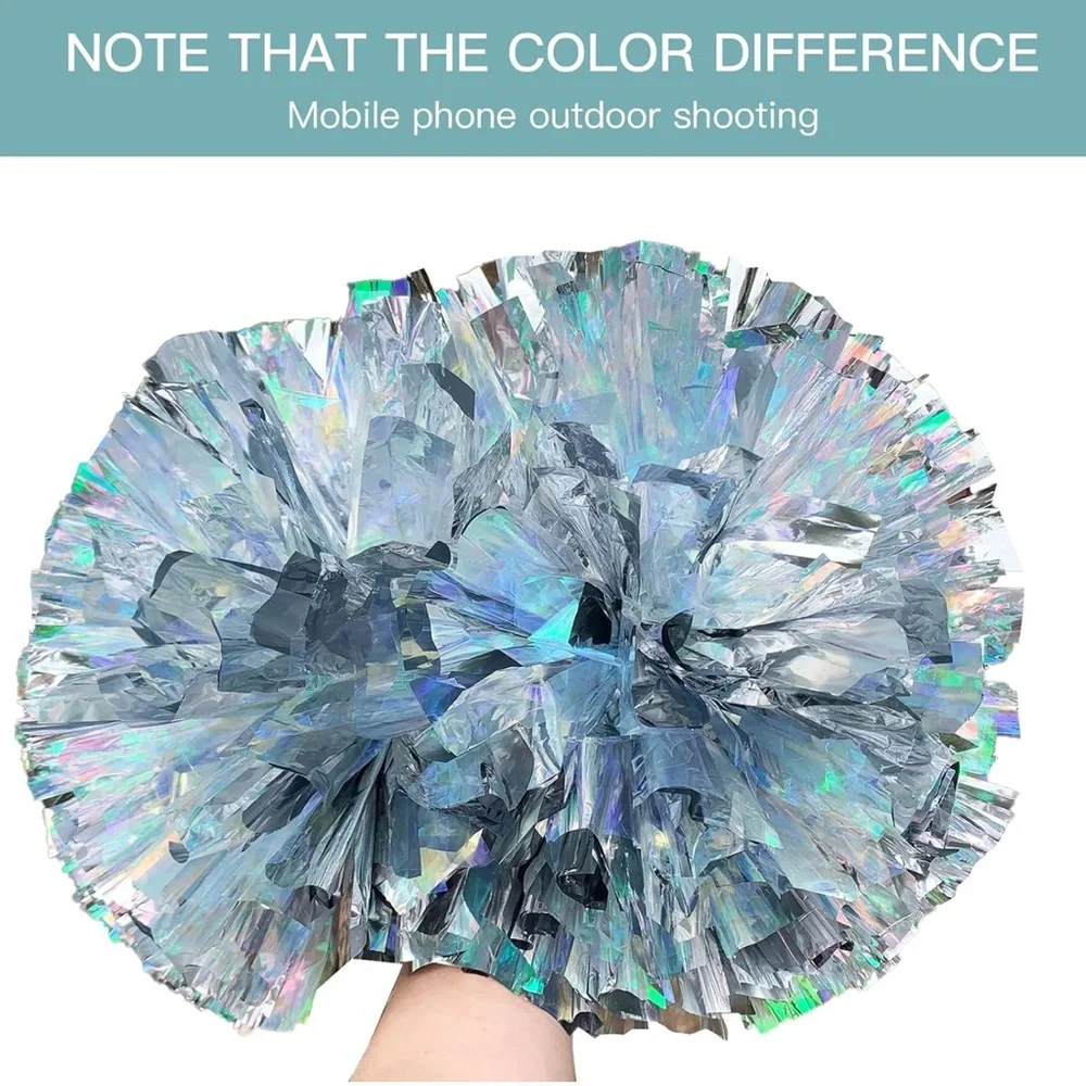 Silver Metallic Party Decorations Pom Poms